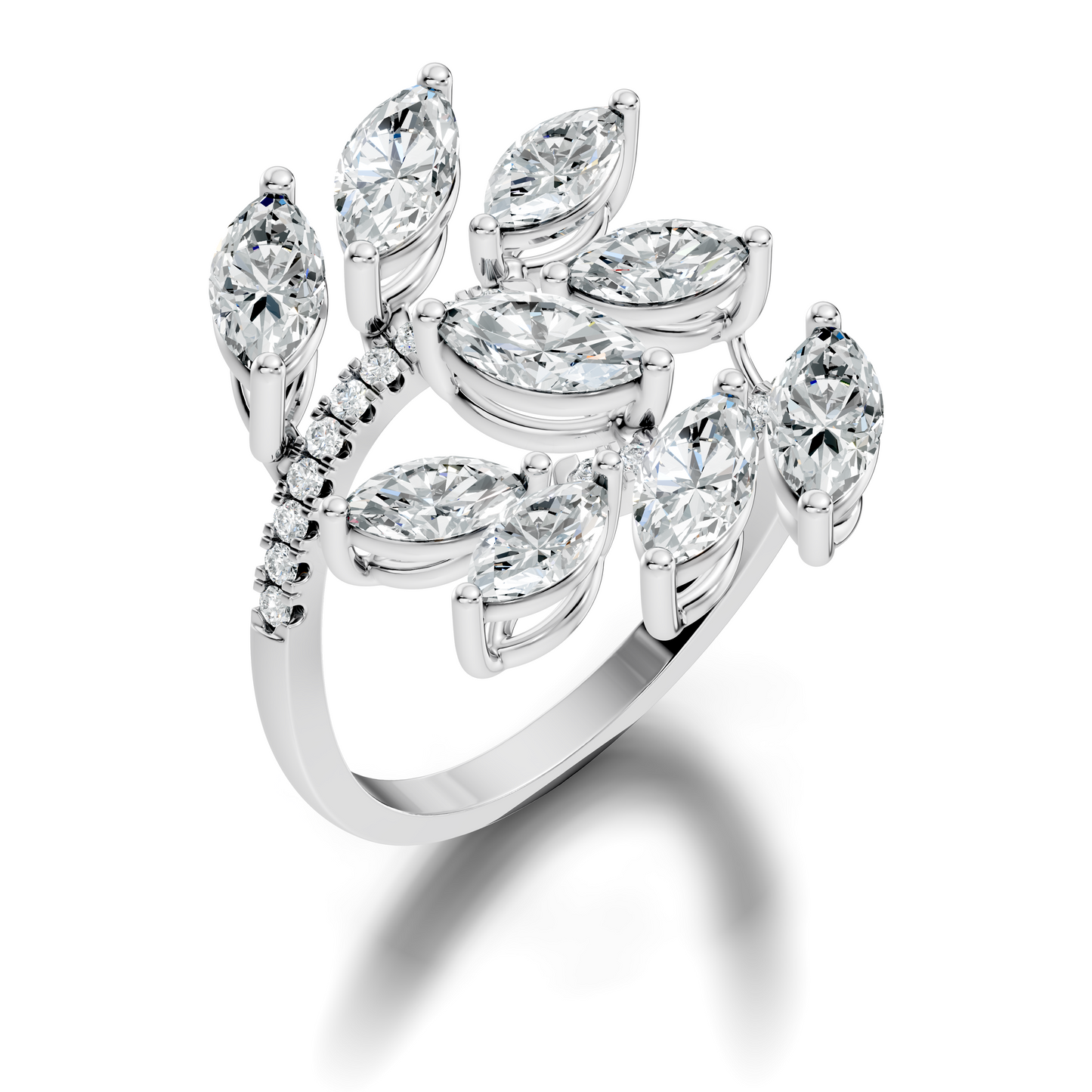 2.70Ct Marquise and Round Cut Diamond Unique Art Deco Vintage Stacking Engagement Ring For Women's - HIGHCARAT DIAMONDS