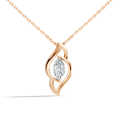 Labgrown Marquise Diamond Necklace Pendant 0.50 CT Solitaire Pendant Jewelry for Her - HIGHCARAT DIAMONDS