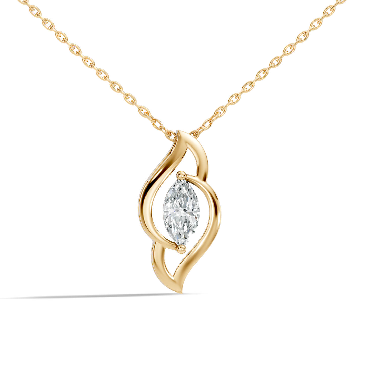 Labgrown Marquise Diamond Necklace Pendant 0.50 CT Solitaire Pendant Jewelry for Her - HIGHCARAT DIAMONDS