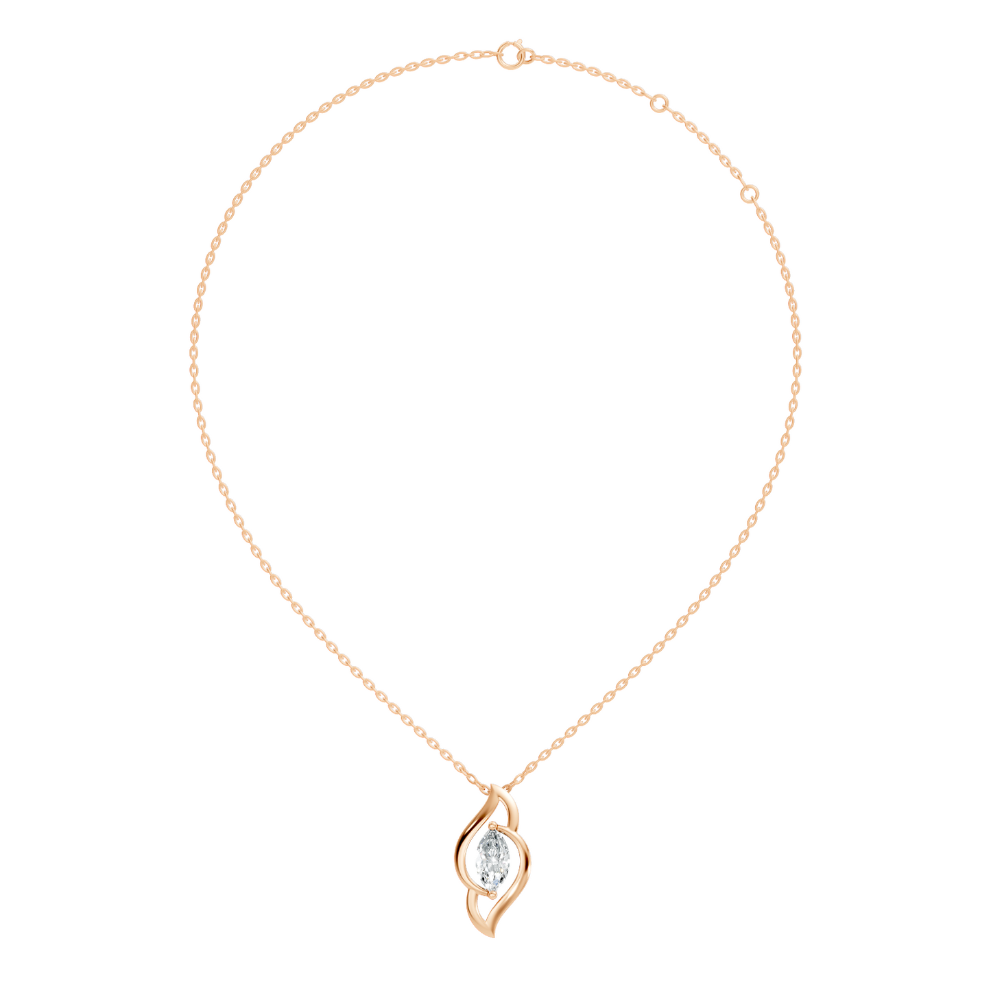 Labgrown Marquise Diamond Necklace Pendant 0.50 CT Solitaire Pendant Jewelry for Her - HIGHCARAT DIAMONDS