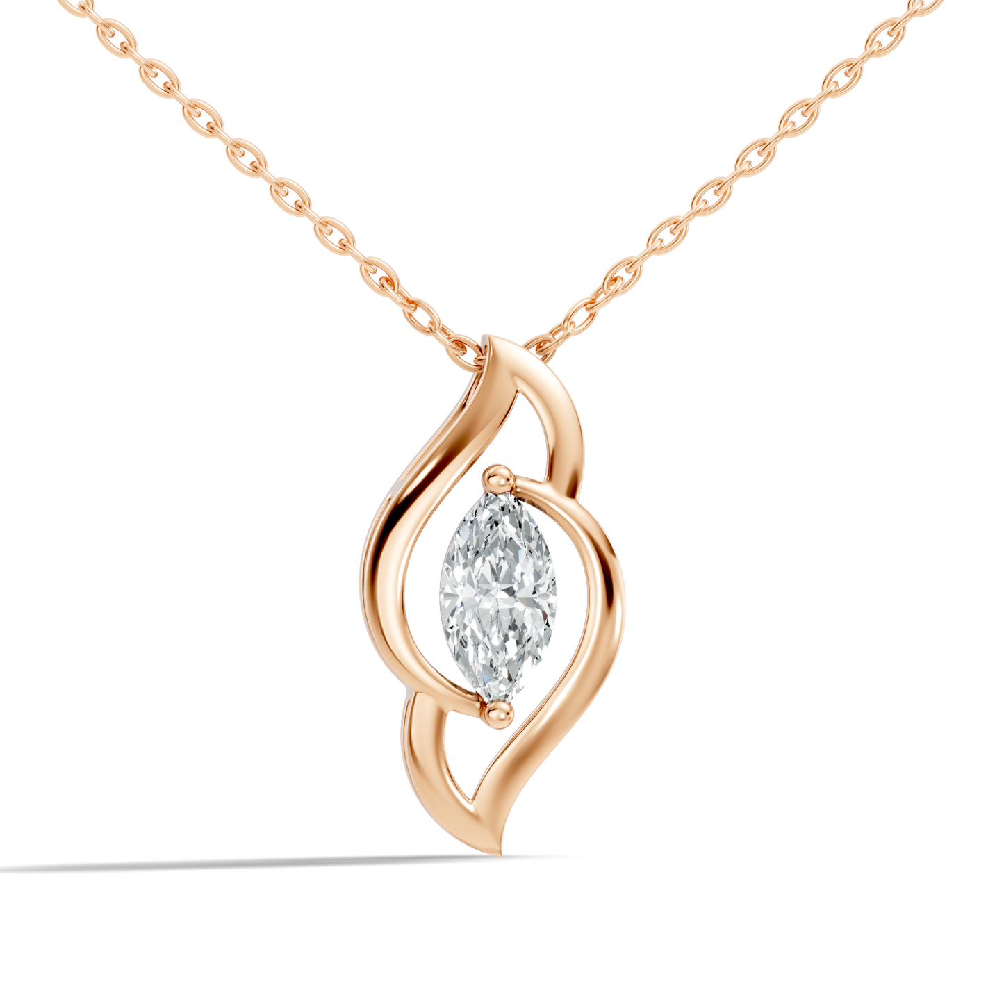 Labgrown Marquise Diamond Necklace Pendant 0.50 CT Solitaire Pendant Jewelry for Her - HIGHCARAT DIAMONDS
