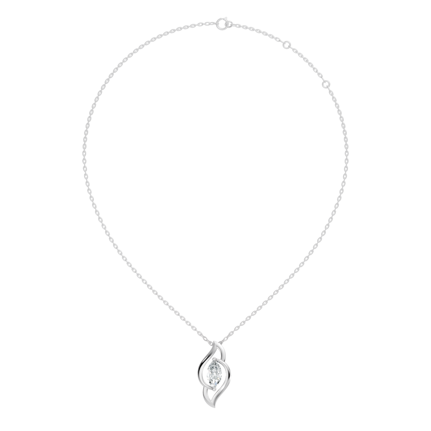 Labgrown Marquise Diamond Necklace Pendant 0.50 CT Solitaire Pendant Jewelry for Her - HIGHCARAT DIAMONDS
