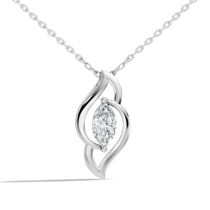 Labgrown Marquise Diamond Necklace Pendant 0.50 CT Solitaire Pendant Jewelry for Her - HIGHCARAT DIAMONDS