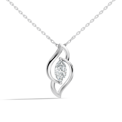 Labgrown Marquise Diamond Necklace Pendant 0.50 CT Solitaire Pendant Jewelry for Her - HIGHCARAT DIAMONDS