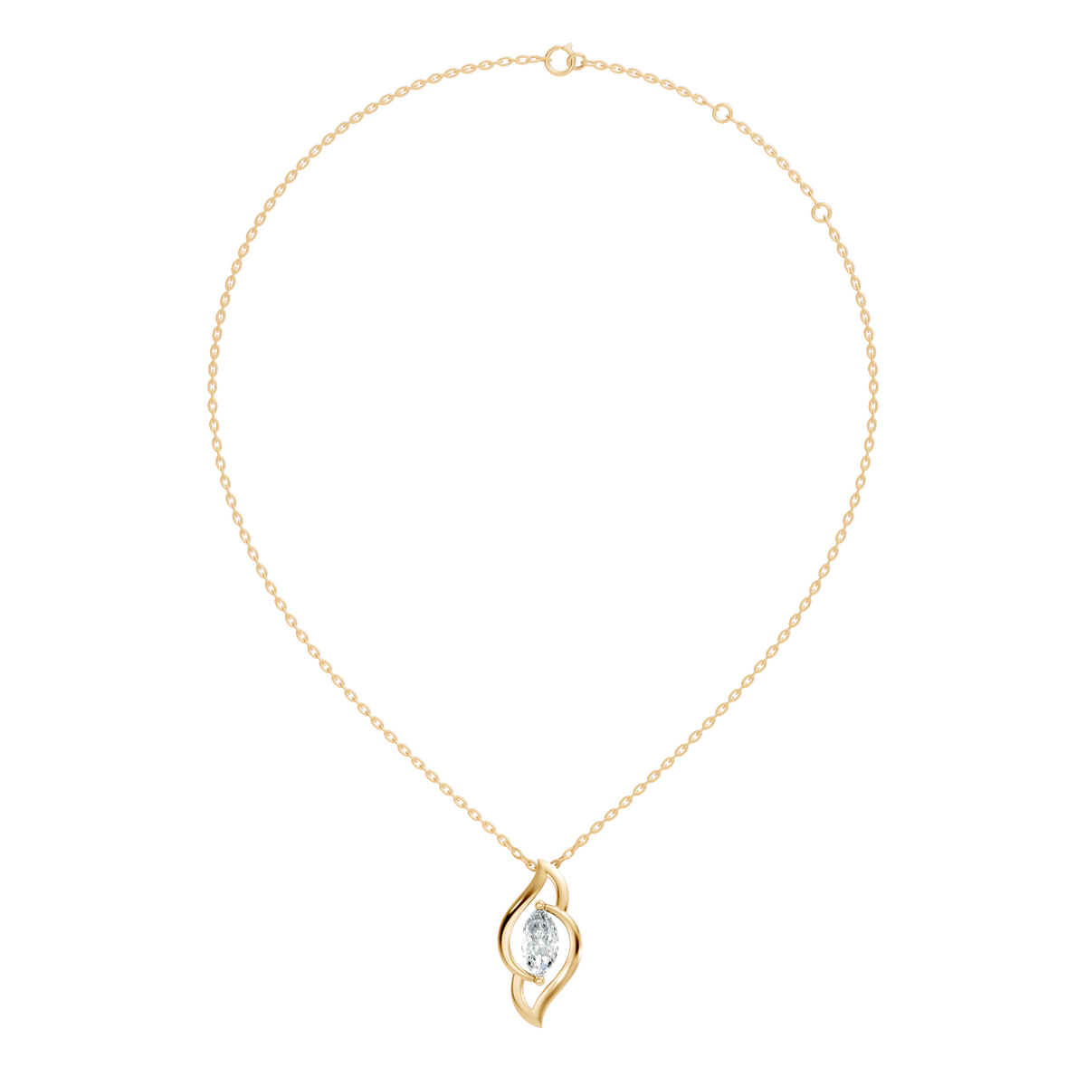 Marquise Cut Lab Grown Diamond Pendant Top View