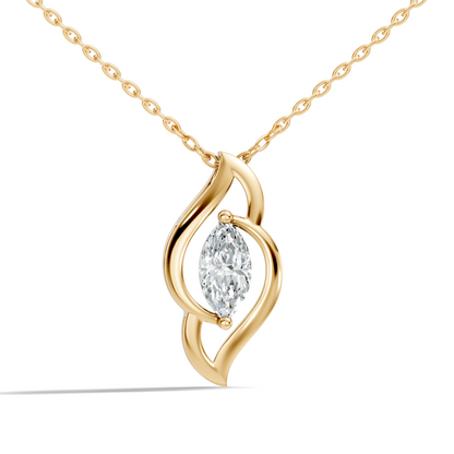 Labgrown Marquise Diamond Necklace Pendant 0.50 CT Solitaire Pendant Jewelry for Her - HIGHCARAT DIAMONDS