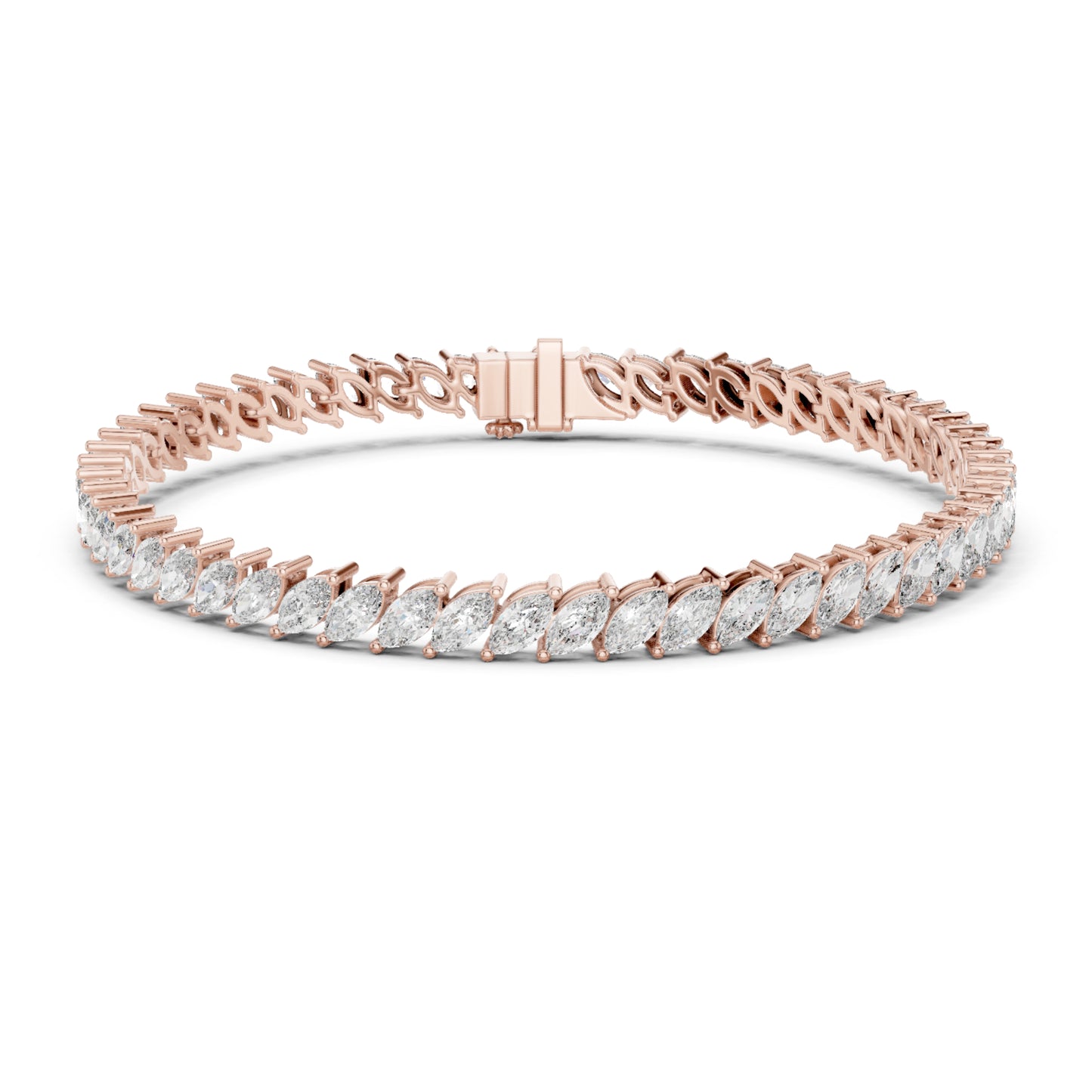 Marquise Cut 7.84Ct Lab Grown & Natural Diamond Unique Art Deco Perfect Stackable Party Wear Tennis Bracelet - HIGHCARAT DIAMONDS