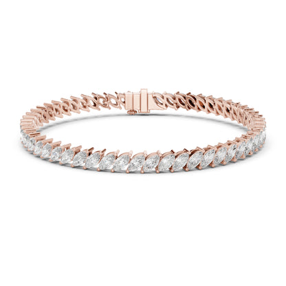 Marquise Cut 7.84Ct Lab Grown & Natural Diamond Unique Art Deco Perfect Stackable Party Wear Tennis Bracelet - HIGHCARAT DIAMONDS