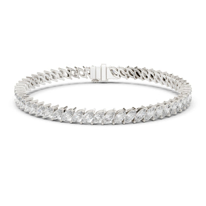 Marquise Cut 7.84Ct Lab Grown & Natural Diamond Unique Art Deco Perfect Stackable Party Wear Tennis Bracelet - HIGHCARAT DIAMONDS