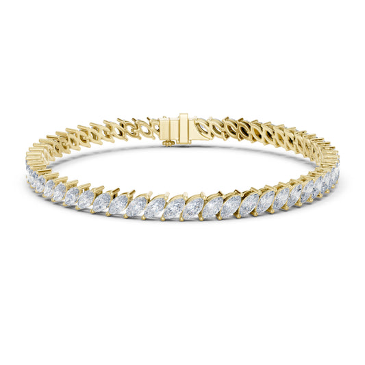 Marquise Cut 7.84Ct Lab Grown & Natural Diamond Unique Art Deco Perfect Stackable Party Wear Tennis Bracelet - HIGHCARAT DIAMONDS