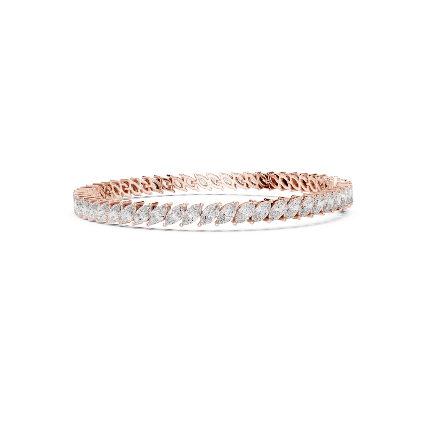 Marquise Cut 7.84Ct Lab Grown & Natural Diamond Unique Art Deco Perfect Stackable Party Wear Tennis Bracelet - HIGHCARAT DIAMONDS
