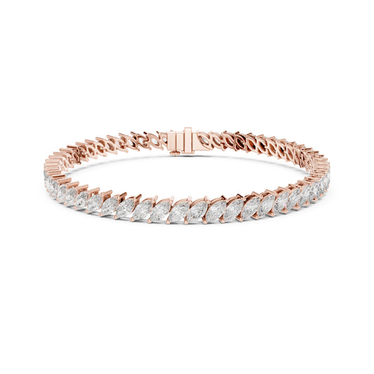Marquise Cut 7.84Ct Lab Grown & Natural Diamond Unique Art Deco Perfect Stackable Party Wear Tennis Bracelet - HIGHCARAT DIAMONDS