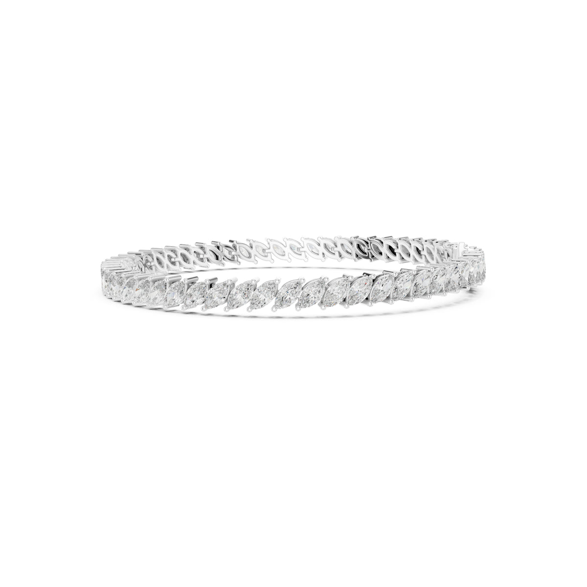 Marquise Cut 7.84Ct Lab Grown & Natural Diamond Unique Art Deco Perfect Stackable Party Wear Tennis Bracelet - HIGHCARAT DIAMONDS