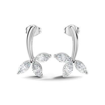 14k Solid rose Gold Marquise Shape Lab Grown Diamond Dazzling Elegance Diamond Earrings For Her - HIGHCARAT DIAMONDS