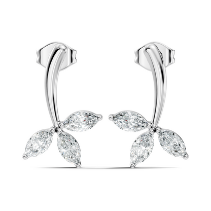 14k Solid rose Gold Marquise Shape Lab Grown Diamond Dazzling Elegance Diamond Earrings For Her - HIGHCARAT DIAMONDS