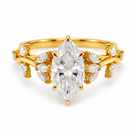 Marquise Cut Lab Grown Diamond Vintage Ring