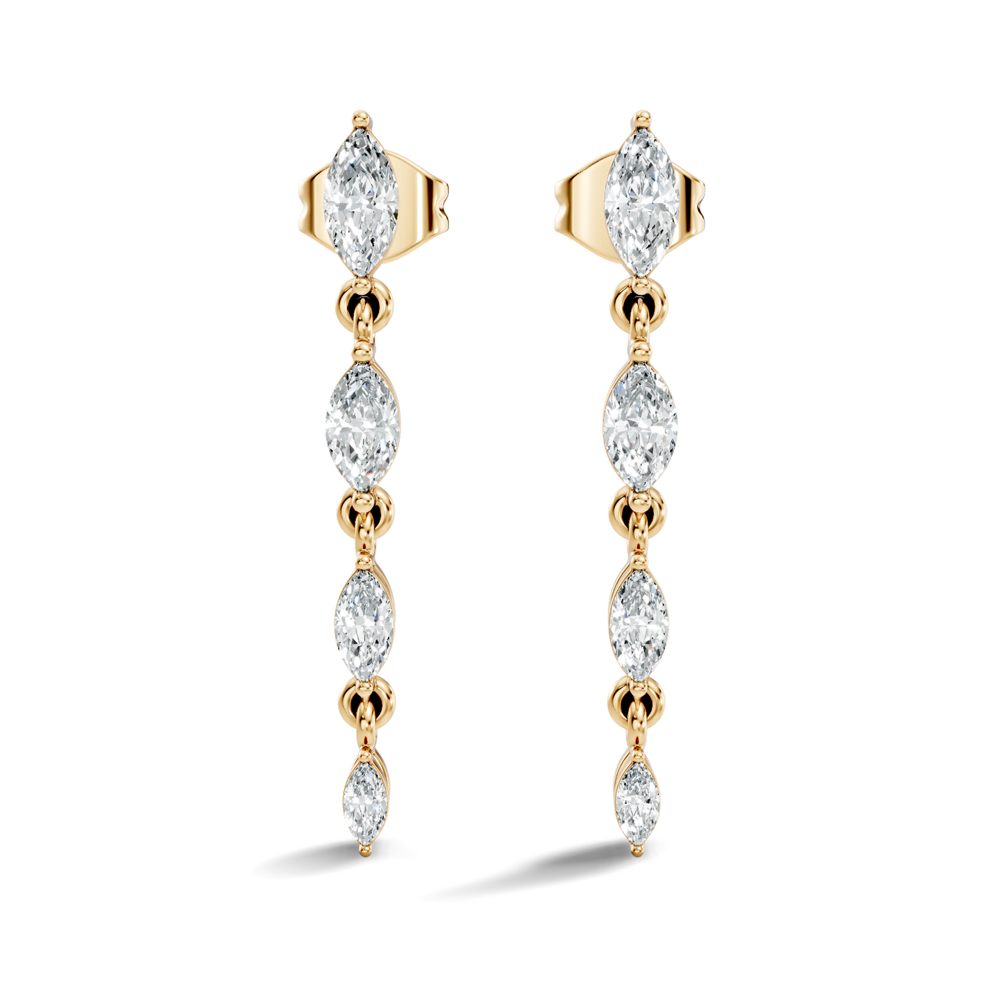 Marquise Cut Lab Grown & Natural Diamond Shinning 14k Solid Women Diamond Earrings
