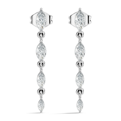 Marquise Cut Lab Grown & Natural Diamond Shinning 14k Solid Women Diamond Earrings