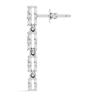 Marquise Cut Lab Grown & Natural Diamond Shinning 14k Solid Women Diamond Earrings