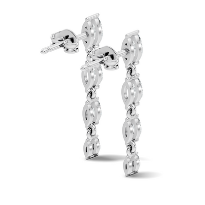 Marquise Cut Lab Grown & Natural Diamond Shinning 14k Solid Women Diamond Earrings