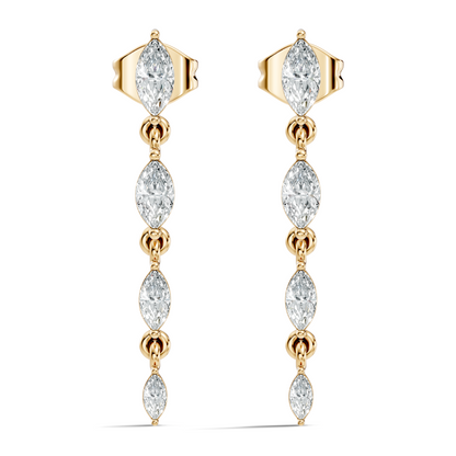 Marquise Cut Lab Grown & Natural Diamond Shinning 14k Solid Women Diamond Earrings