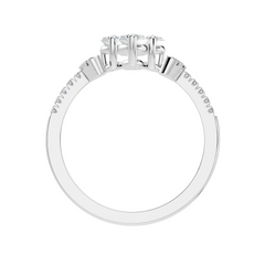 Vintage 1.38Ct Marquise and Round Cut White Colorless Diamond Unique Stackable Dainty Engagement Ring - HIGHCARAT DIAMONDS