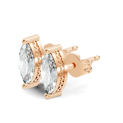 Marquise Shape 1.50 Ct Lab Grown Diamond Sparkling Daily Wear Diamond Earrings For Her - HIGHCARAT DIAMONDS