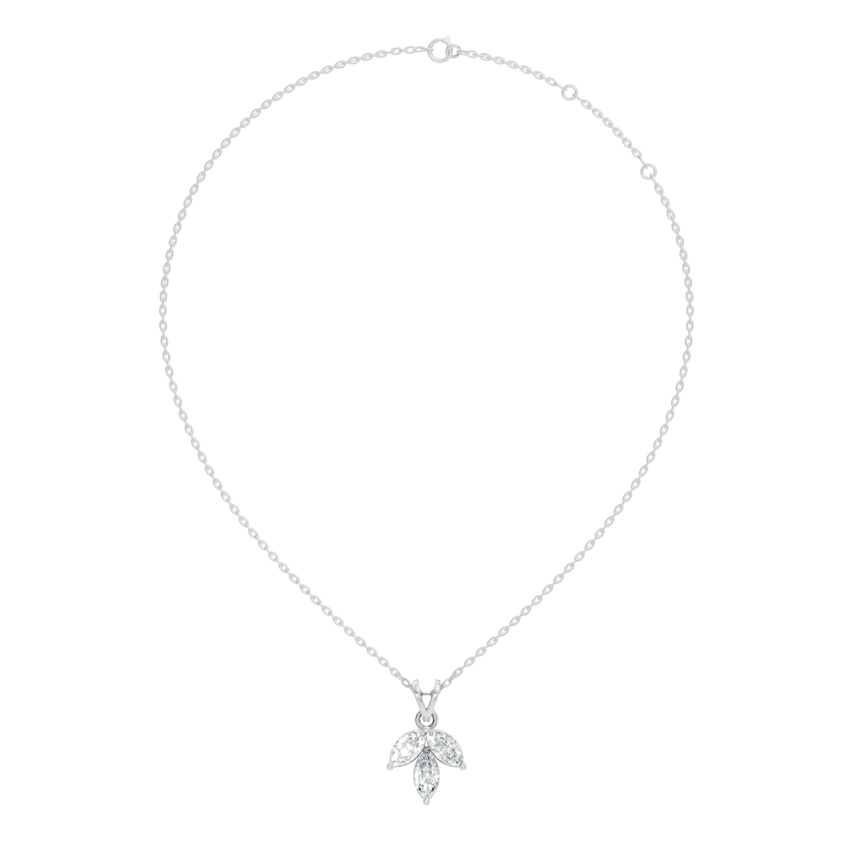 10k Solid Rose Gold Stunning Marquise Cut Lab Grown Diamond Pendant For Women - HIGHCARAT DIAMONDS