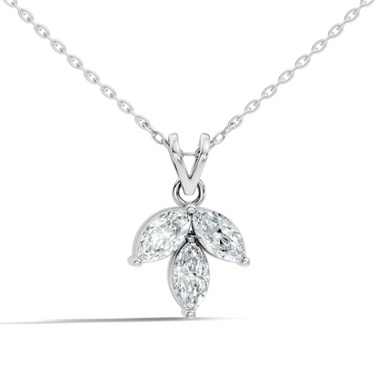 10k Solid Rose Gold Stunning Marquise Cut Lab Grown Diamond Pendant For Women - HIGHCARAT DIAMONDS
