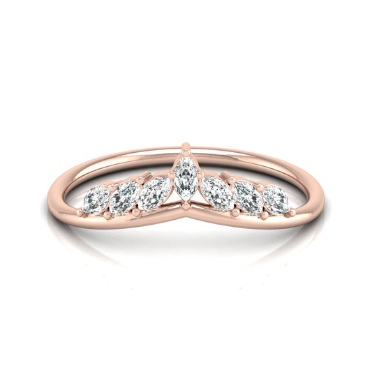 Marquise Cut Ring Band In Labgrown Or Natural Diamond In 14K Solid Gold Classic Elegance On A Budget - HIGHCARAT DIAMONDS