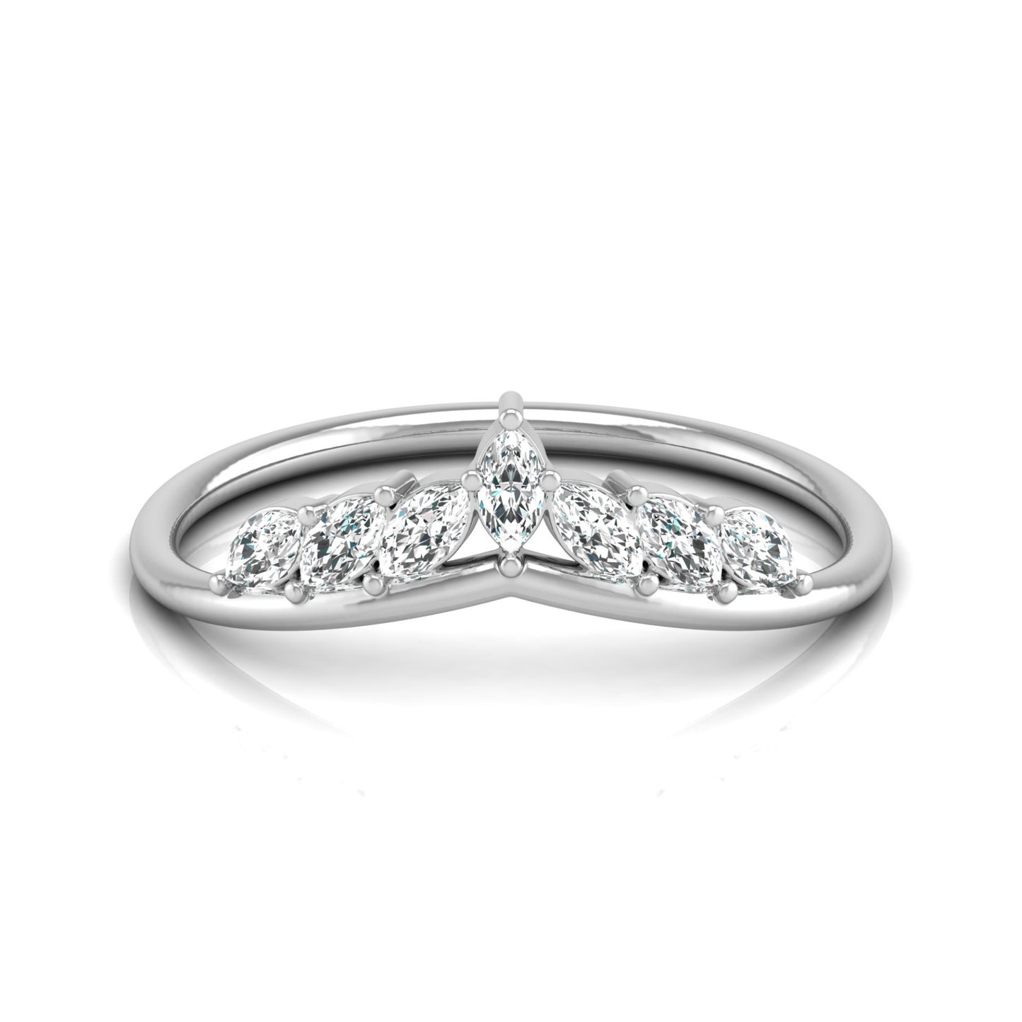 Marquise Cut Ring Band In Labgrown Or Natural Diamond In 14K Solid Gold Classic Elegance On A Budget - HIGHCARAT DIAMONDS