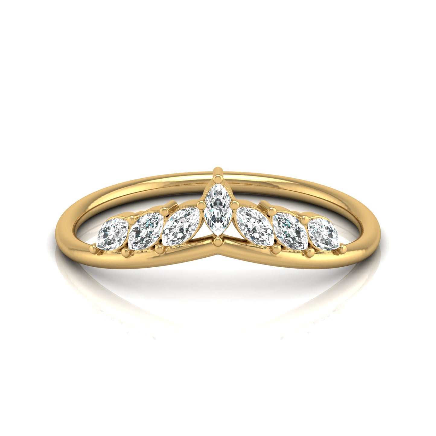 Marquise Cut Ring Band In Labgrown Or Natural Diamond In 14K Solid Gold Classic Elegance On A Budget - HIGHCARAT DIAMONDS