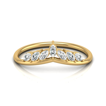 Marquise Cut Ring Band In Labgrown Or Natural Diamond In 14K Solid Gold Classic Elegance On A Budget - HIGHCARAT DIAMONDS