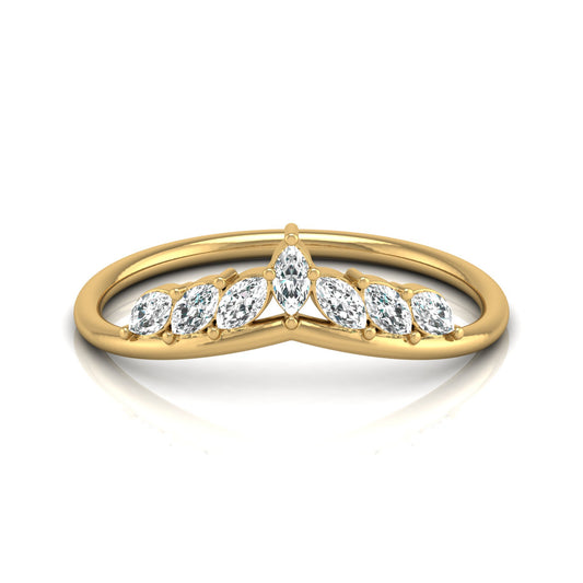 Marquise Cut Ring Band In Labgrown Or Natural Diamond In 14K Solid Gold Classic Elegance On A Budget - HIGHCARAT DIAMONDS