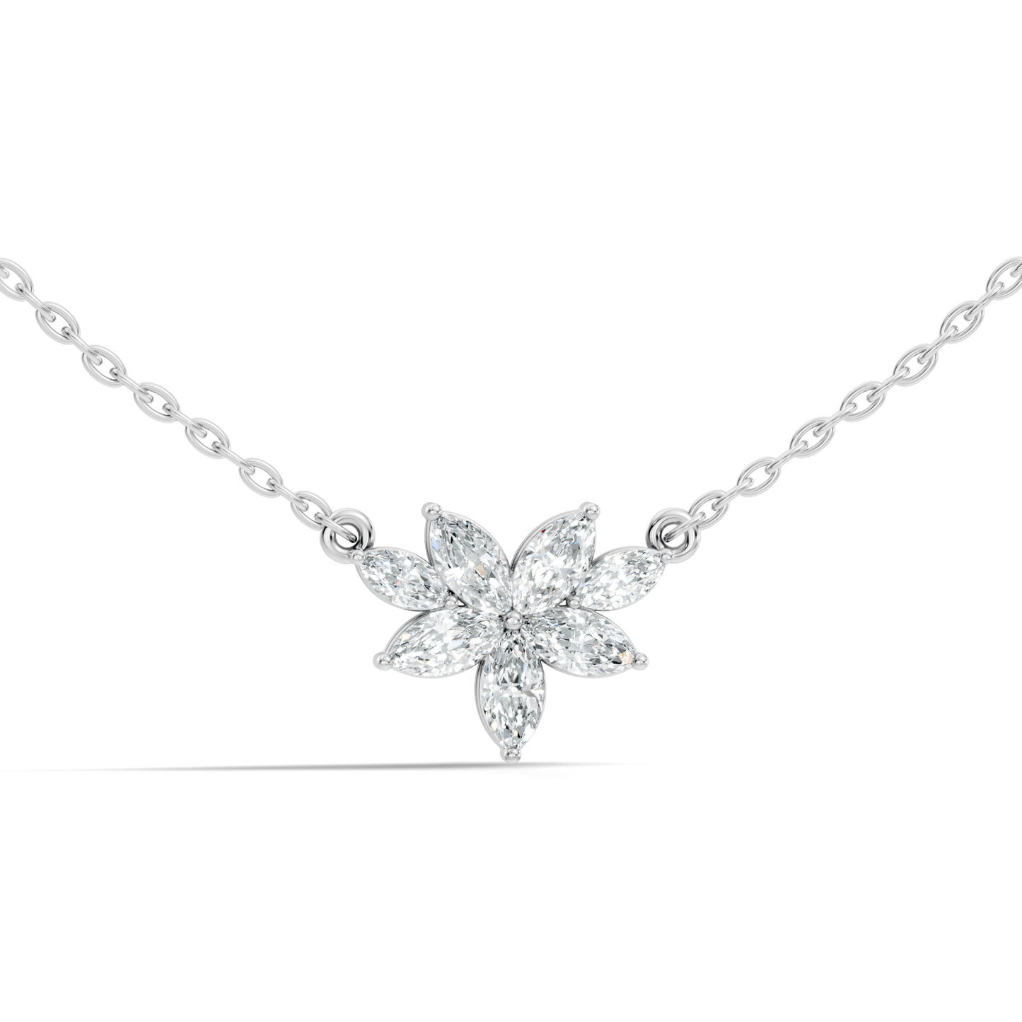 7 Stone Marquise Shape Natural-lab Grown Diamond Pendant For Women Birthday gift - HIGHCARAT DIAMONDS