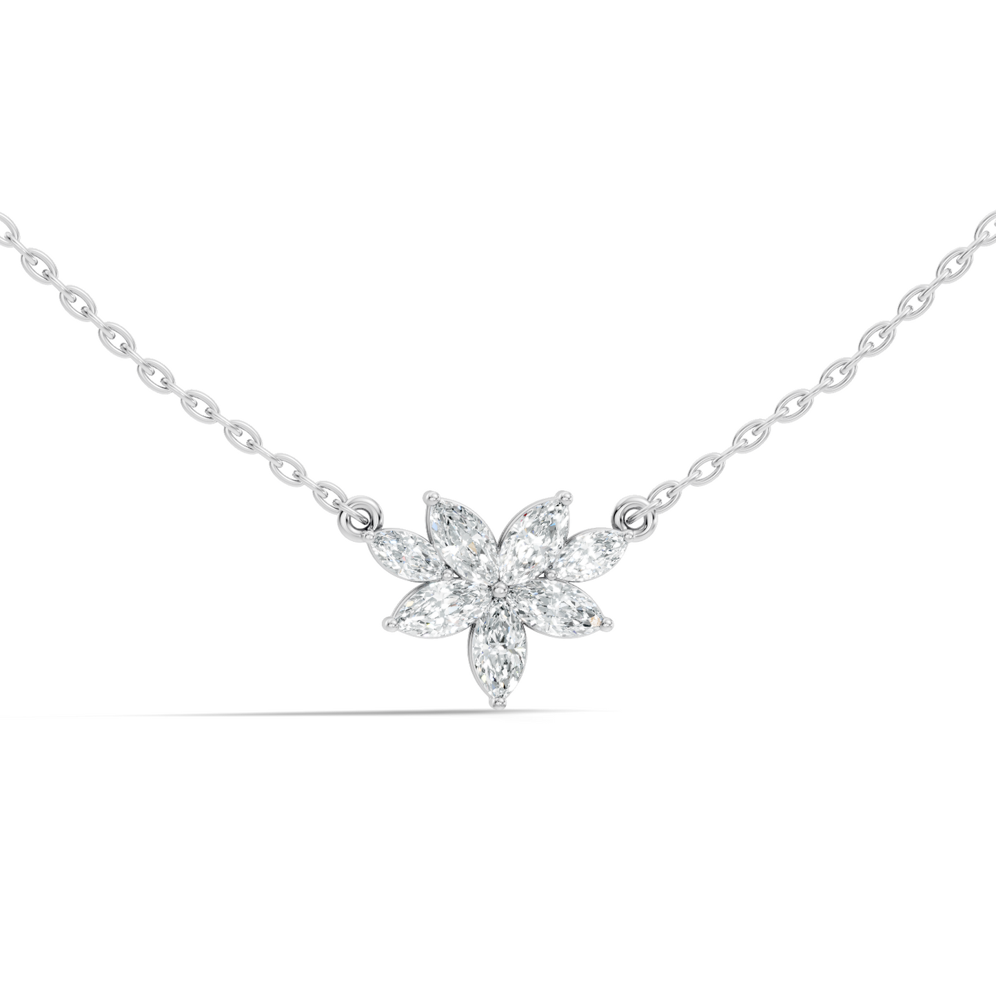 7 Stone Marquise Shape Natural-lab Grown Diamond Pendant For Women Birthday gift - HIGHCARAT DIAMONDS