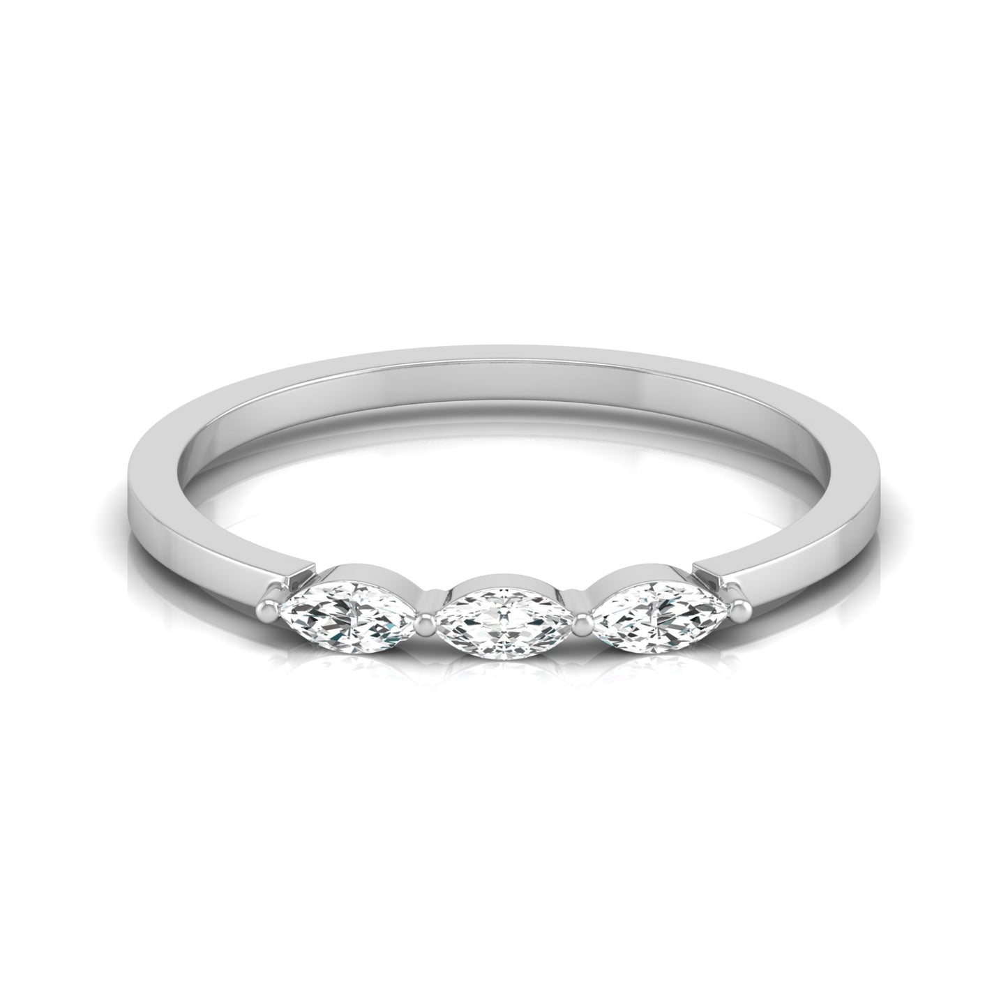 Marquise Diamond Band Ring For Her In 14 KT Gold Elegant Style For Everyday Use - HIGHCARAT DIAMONDS