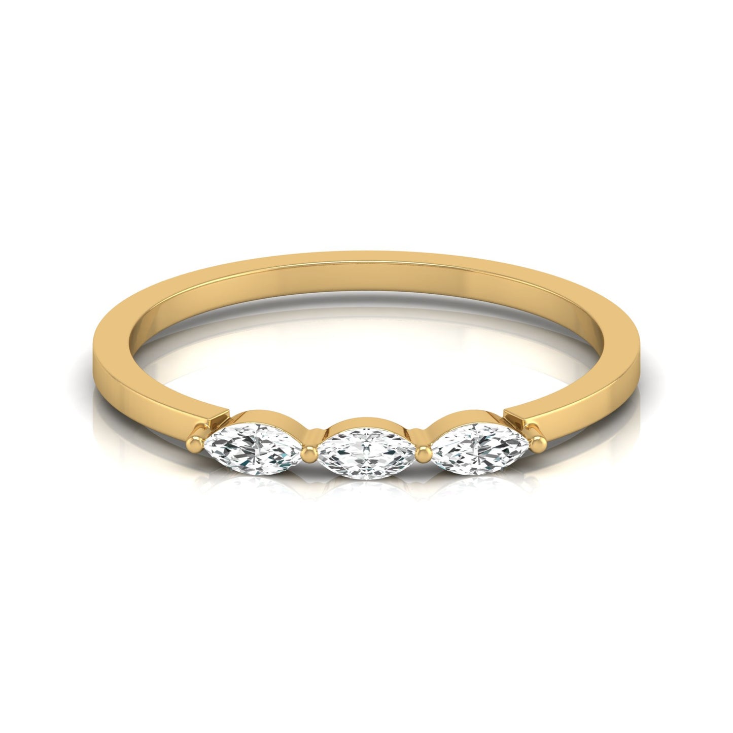 Marquise Diamond Band Ring For Her In 14 KT Gold Elegant Style For Everyday Use - HIGHCARAT DIAMONDS