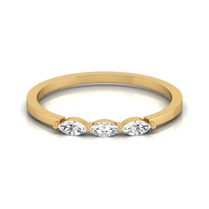 Marquise Diamond Band Ring For Her In 14 KT Gold Elegant Style For Everyday Use - HIGHCARAT DIAMONDS