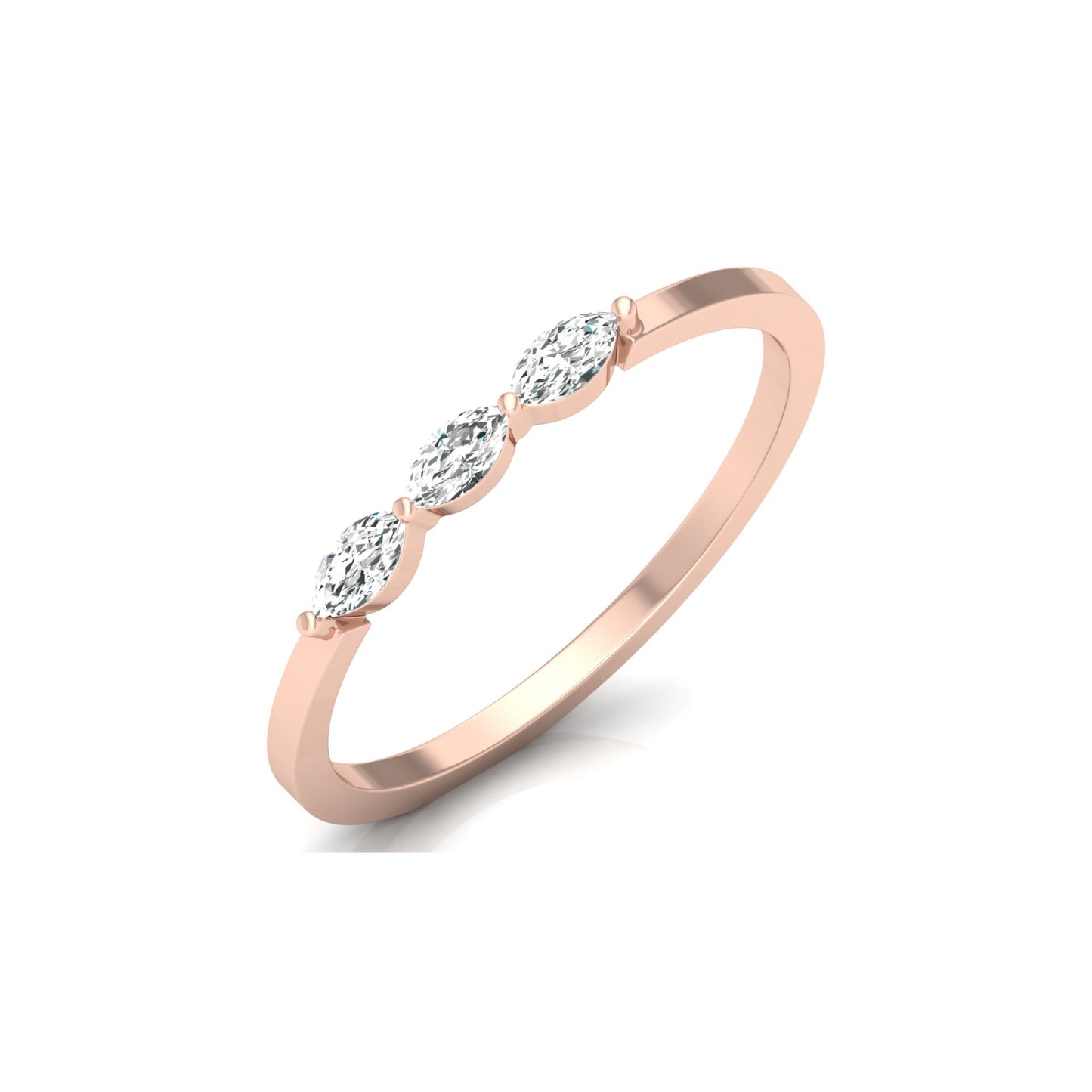 Marquise Diamond Band Ring For Her In 14 KT Gold Elegant Style For Everyday Use - HIGHCARAT DIAMONDS