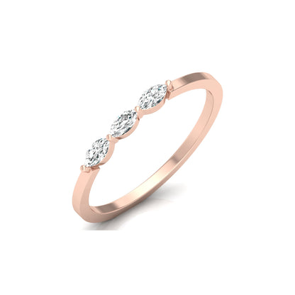 Marquise Diamond Band Ring For Her In 14 KT Gold Elegant Style For Everyday Use - HIGHCARAT DIAMONDS