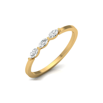 Marquise Diamond Band Ring For Her In 14 KT Gold Elegant Style For Everyday Use - HIGHCARAT DIAMONDS