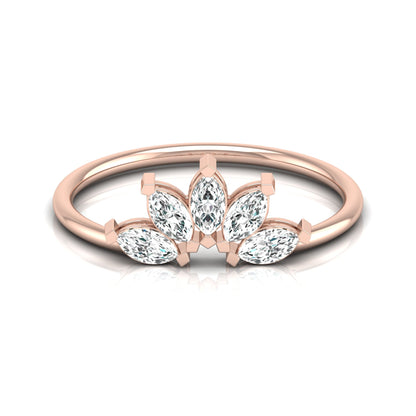 Marquise Diamond Curved Crown Engagement Ring