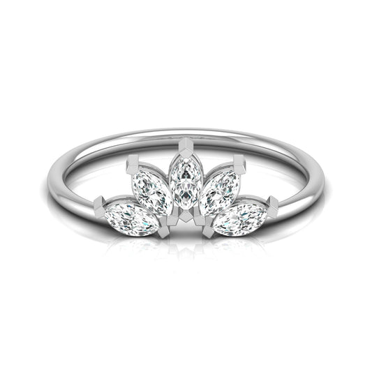 Marquise Diamond Curved Crown Engagement Ring - HIGHCARAT DIAMONDS