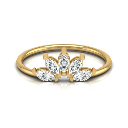 Marquise Diamond Curved Crown Engagement Ring