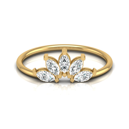 Marquise Diamond Curved Crown Engagement Ring - HIGHCARAT DIAMONDS
