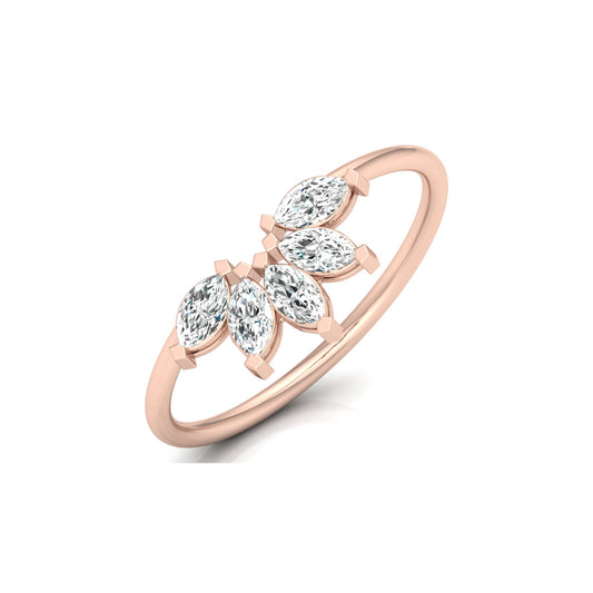 Marquise Diamond Curved Crown Engagement Ring