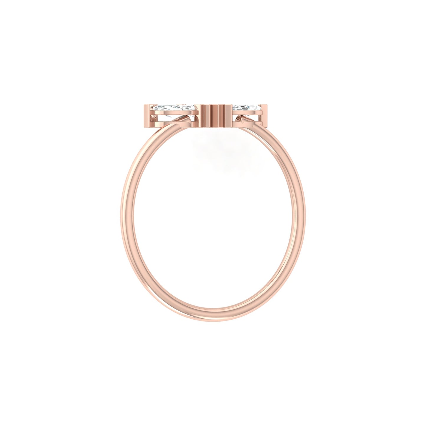 Marquise Diamond Curved Crown Engagement Ring