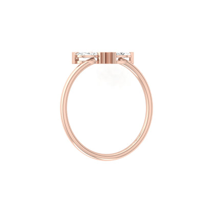 Marquise Diamond Curved Crown Engagement Ring