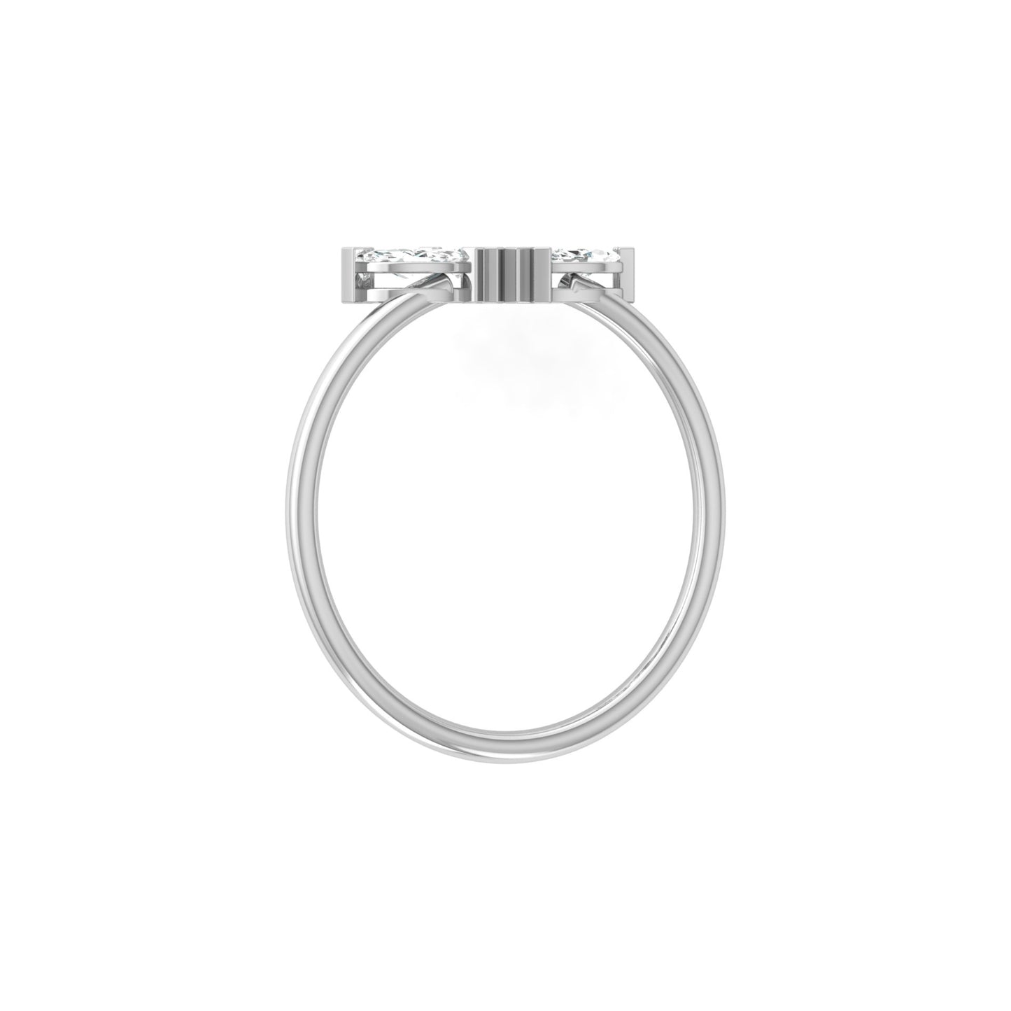 Marquise Diamond Curved Crown Engagement Ring